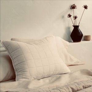 New Casaluna Sham Heavyweight Quilt Linen Blend Standard Size Natural